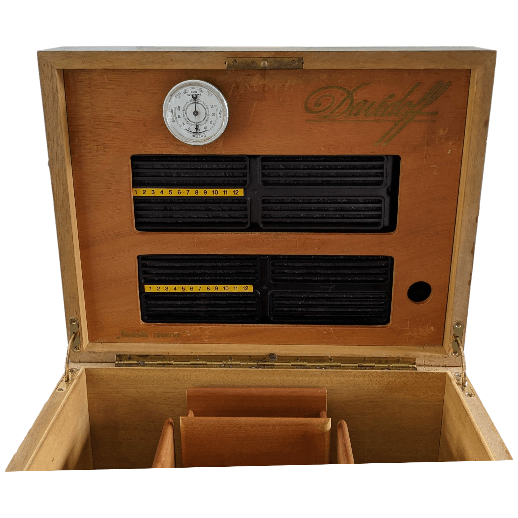 DAVIDOFF Vintage Mahogany Humidor "Grande Reserve" Cave à Cigare de Luxe en Acajou with Key