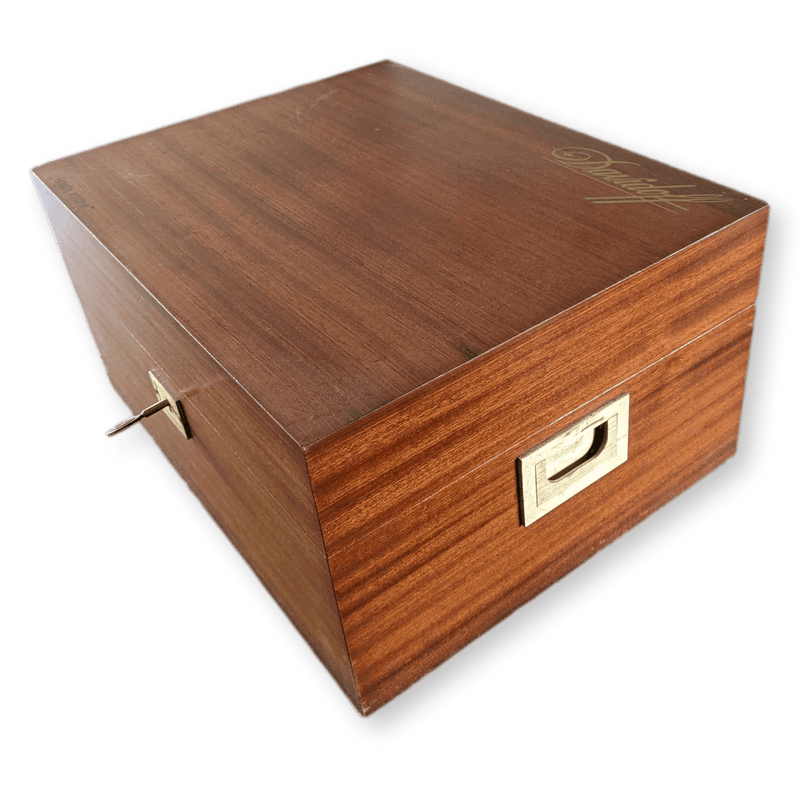 DAVIDOFF Vintage Mahogany Humidor "Grande Reserve" Cave à Cigare de Luxe en Acajou with Key