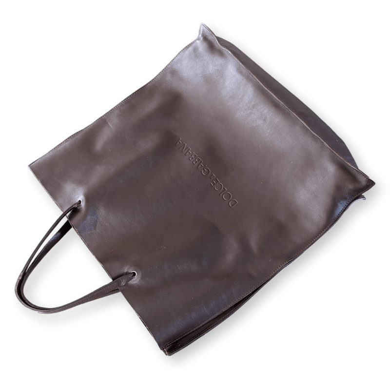 DOLCE GABBANA Dark brown Leather Shopping Bag GM