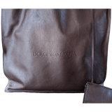 DOLCE GABBANA Dark brown Leather Shopping Bag GM