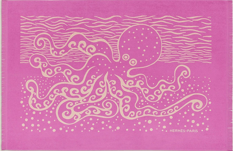 HERMES Poulpe Tatoo Tapis de Plage Terry Beach Towel 90 x 150 cm, New! (A20240902)