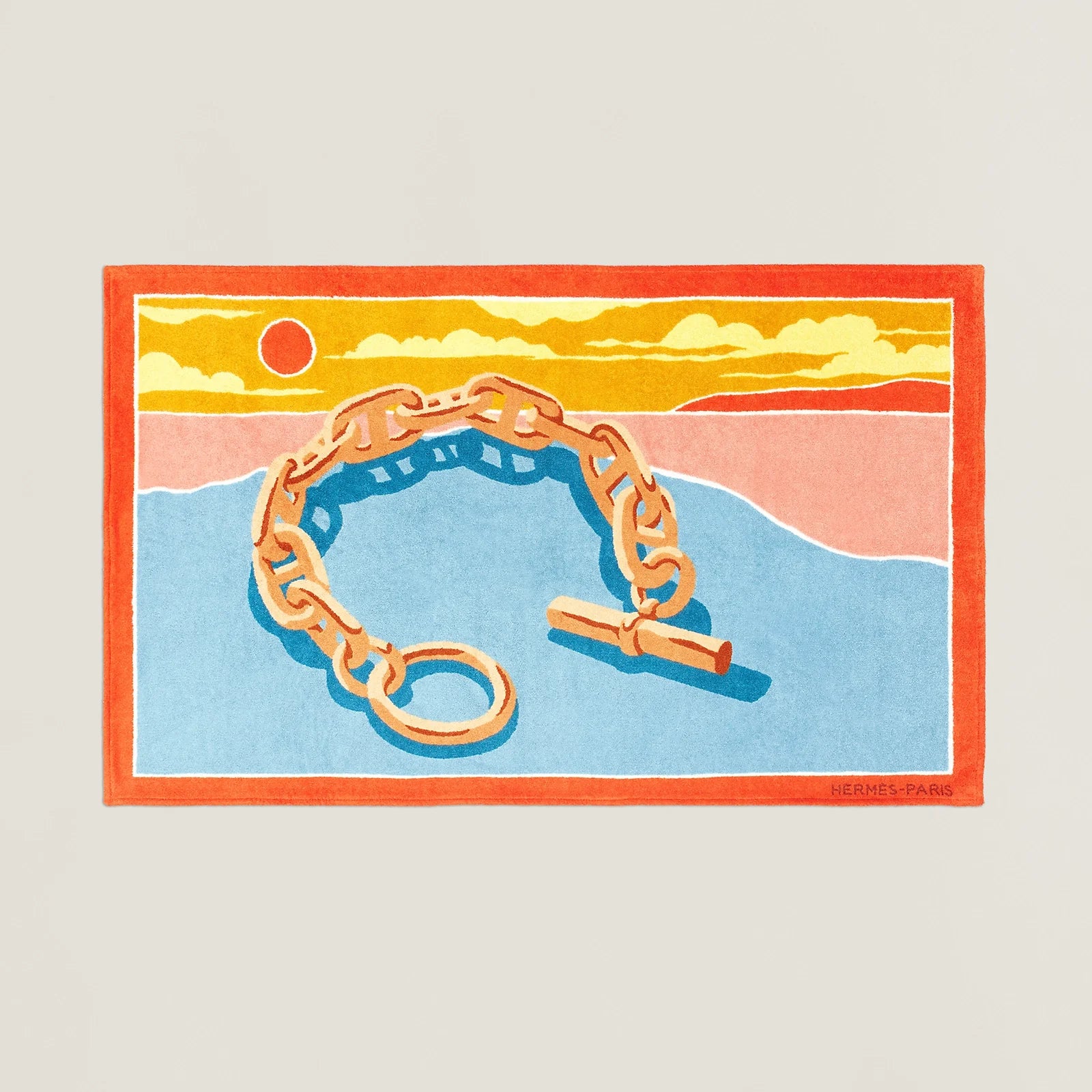 HERMES Terry Beach Towel 90 x 150 cm, New!