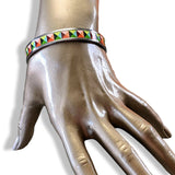 Hermes [101] Multicolore Enamel CLOUS EN TROMPE L'OEIL PHW Narrow Bangle Bracelet Sz 070, BNIB! - poupishop