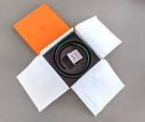 Hermes [131] Noir/Vert Anglais Epsom/Epsom Leather Reversible Strap Belt 42 MM Sz90cm, BNWTIB! - poupishop
