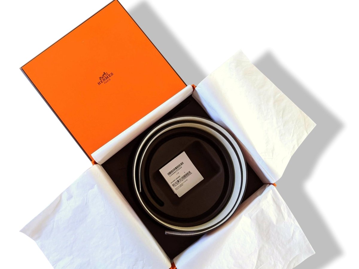 Hermes [132] Rouge Grenat/Craie Epsom/Epsom Leather Reversible Strap Belt 42 MM Sz85, BNWTIB! - poupishop