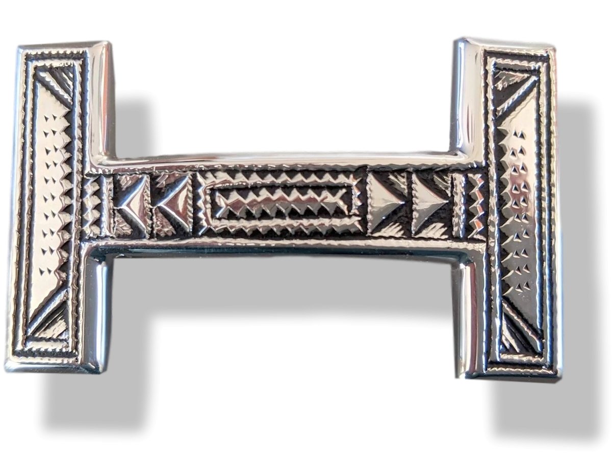 Hermes [16] AG Sterling Silver 925 TOUAREG H Belt Buckle H 32 mm, BNIB! - poupishop
