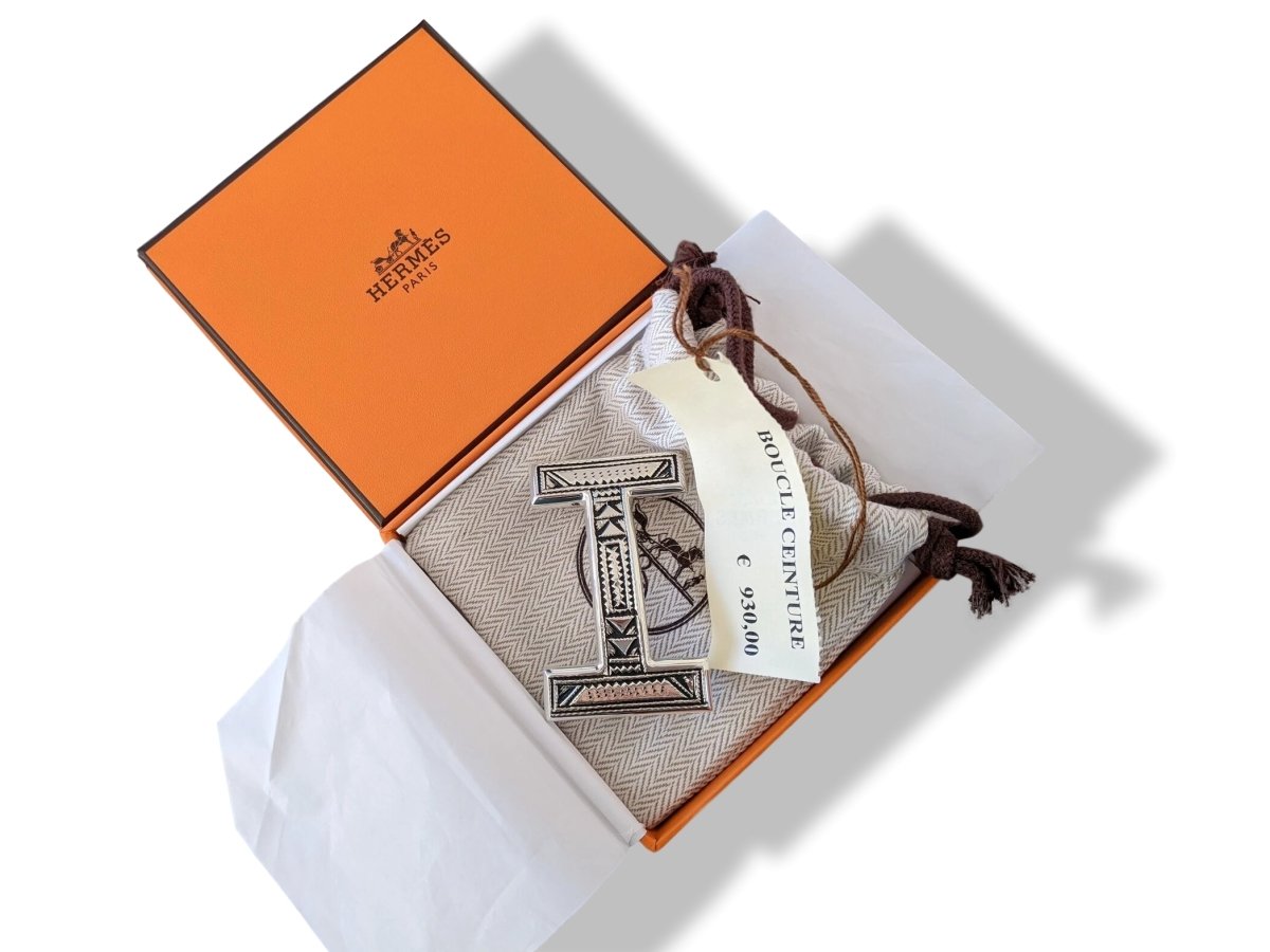 Hermes [16] AG Sterling Silver 925 TOUAREG H Belt Buckle H 32 mm, BNIB! - poupishop