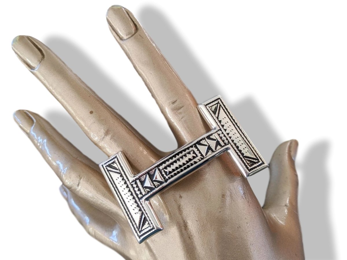Hermes [16] AG Sterling Silver 925 TOUAREG H Belt Buckle H 32 mm, BNIB! - poupishop