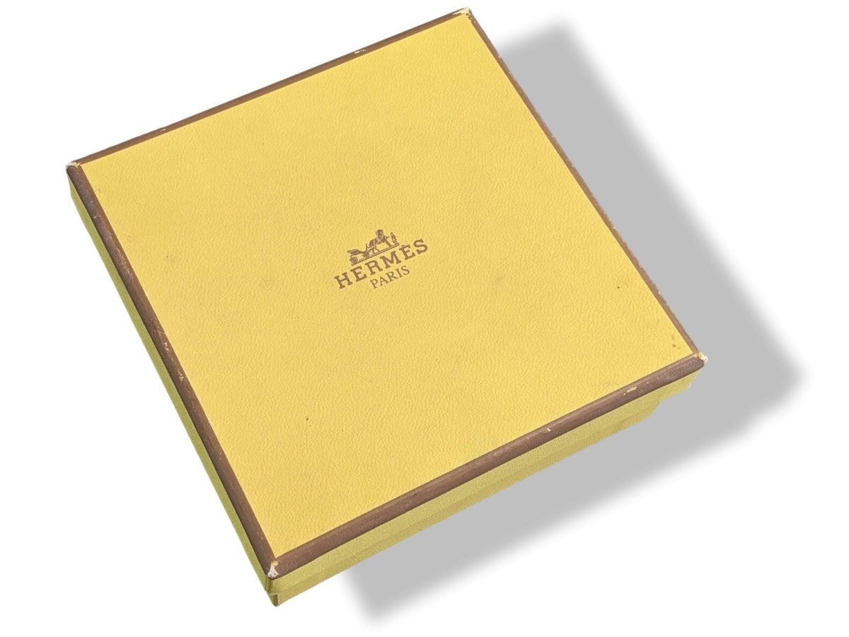 Hermes 1961 CALECHE SOIE DE PARFUM Silk Small Cushion in Yellow BOX!