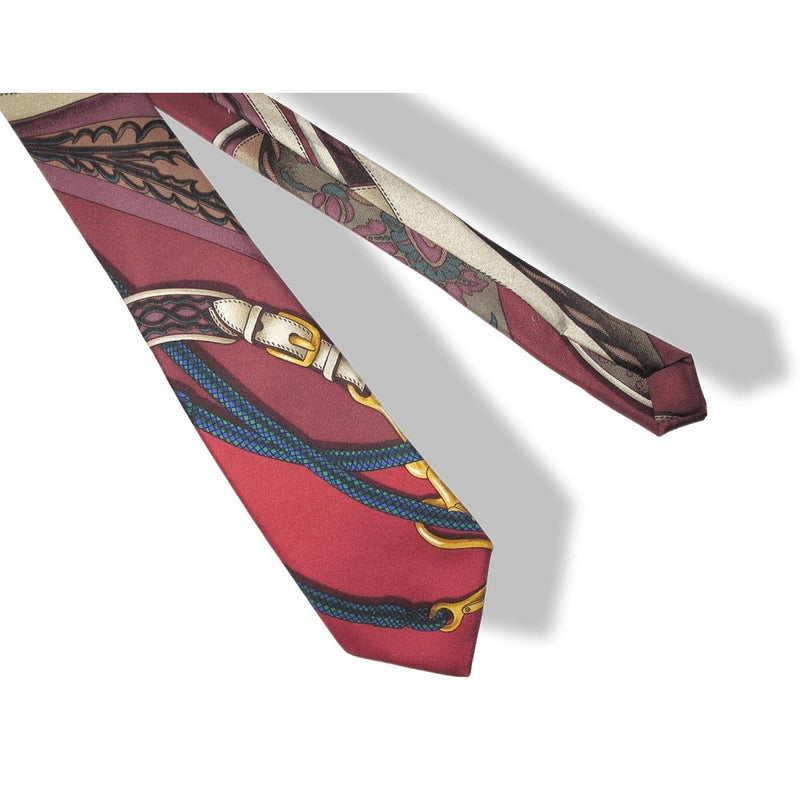 Hermes Equistrian Print Twill Silk Tie