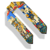 Hermes Kachinas by Kermit Oliver Blanc Matte Overlay Twill Scarf
