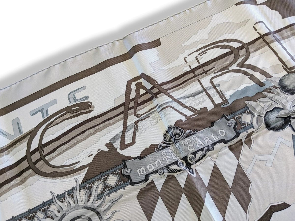 Hermes 2008 Beige/Etoupe Special Issue MONTE CARLO for SOCIETE DES BAINS DE MER by Joachim Metz Twill 90, Box!