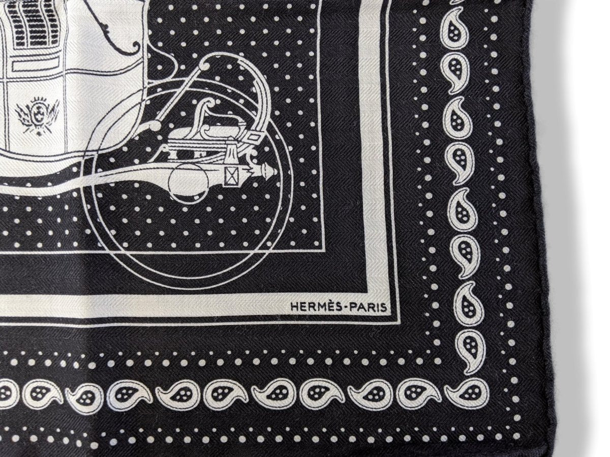 Hermes 2020 Noir/Blanc/Noir EX-LIBRIS Cashmere Bandana 55, BNWT!