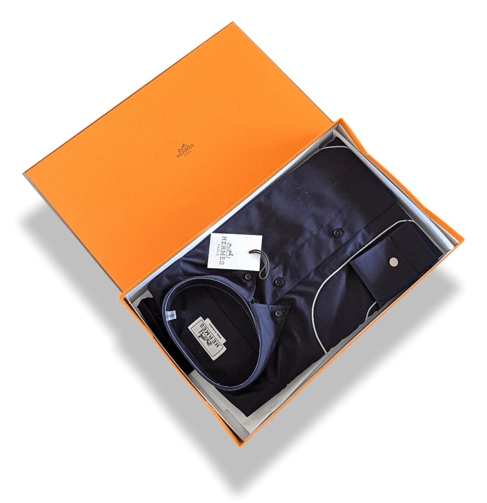 Hermes Men's Blue/White Cotton Shirt 24 Sz41, BNIB!