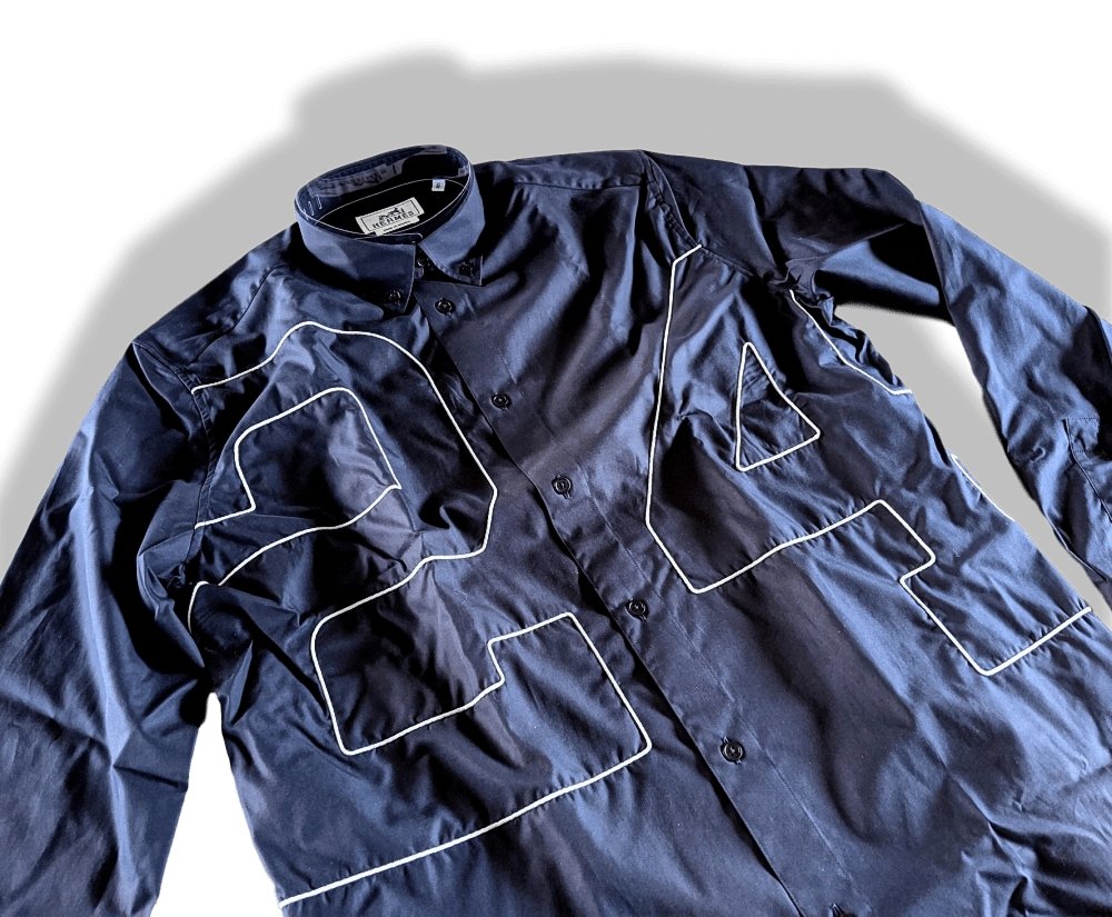 Hermes Men's Blue/White Cotton Shirt 24 Sz41, BNIB!
