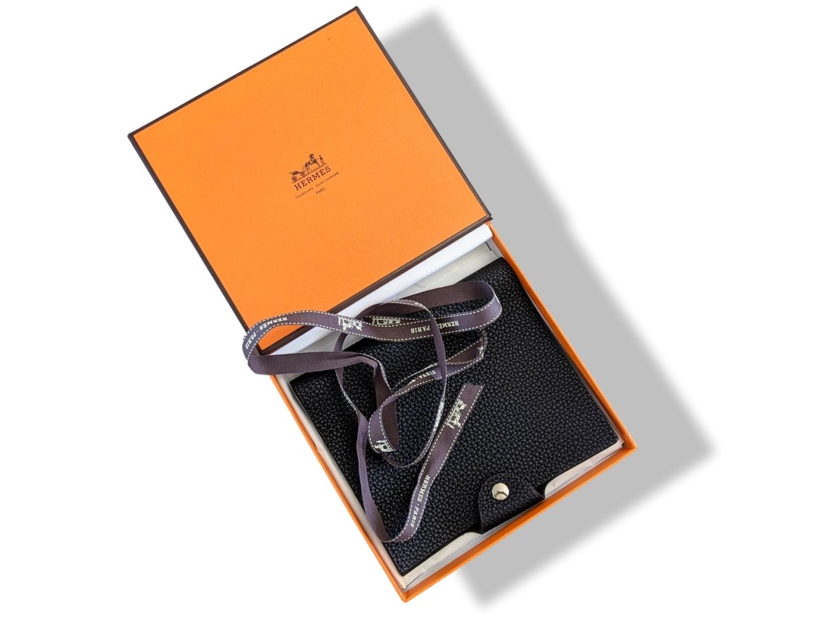 Hermes [98] Noir Togo Calfskin ULYSSE PM NoteBook Cover, NIB! - poupishop