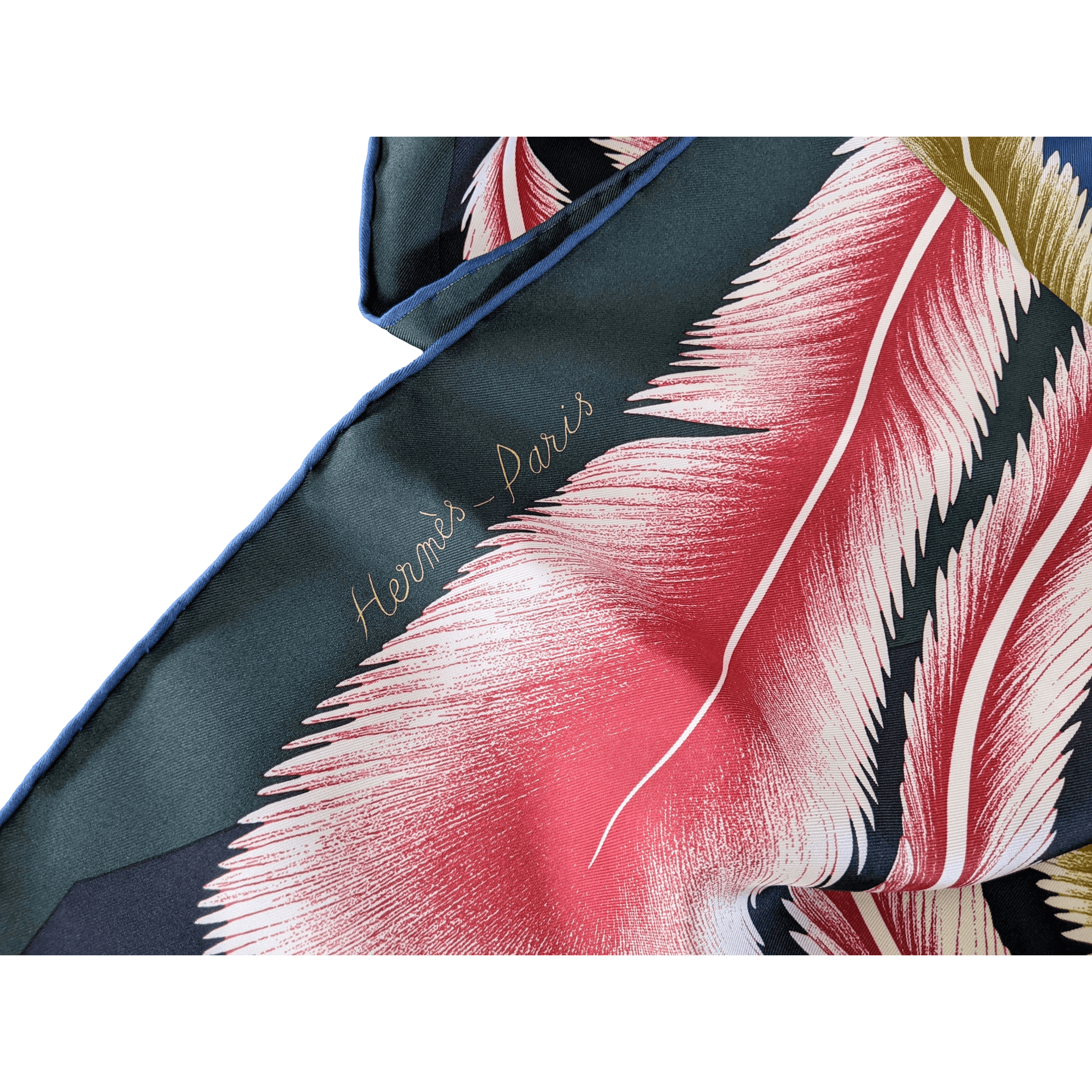 HERMES A la Plume Florence Manlik Silk Twill Shawl 140