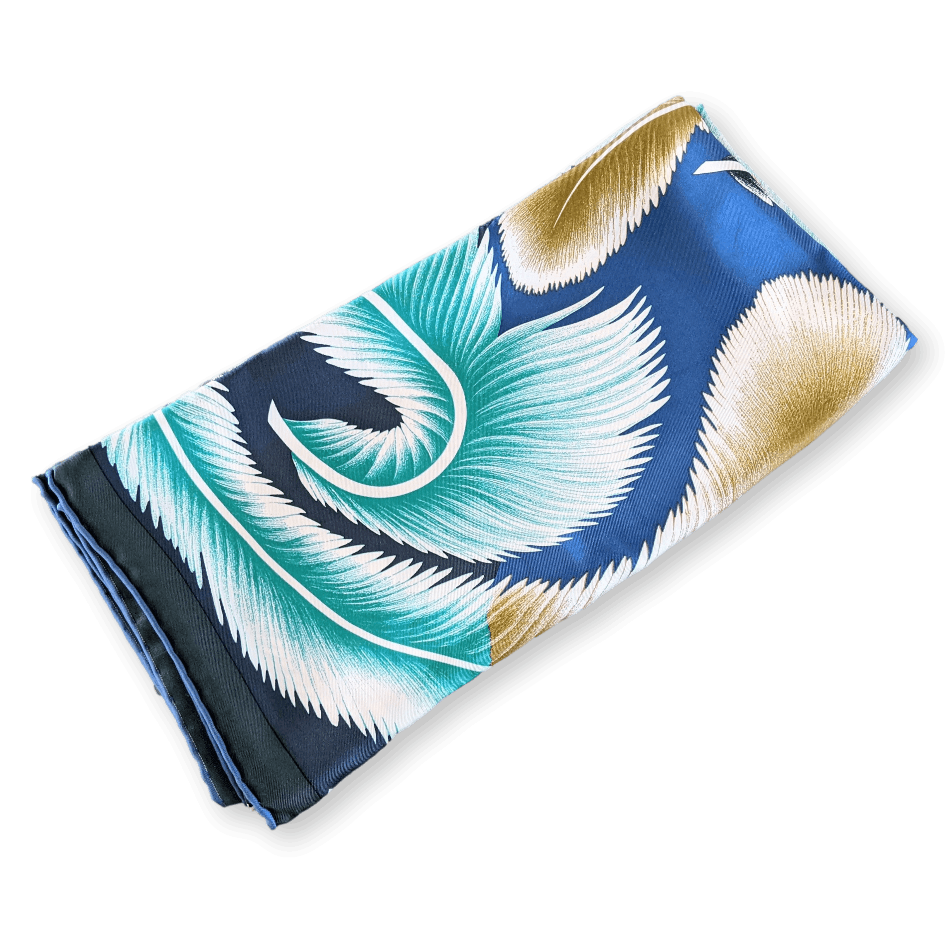 HERMES A la Plume Florence Manlik Silk Twill Shawl 140