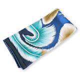 HERMES A la Plume Florence Manlik Silk Twill Shawl 140