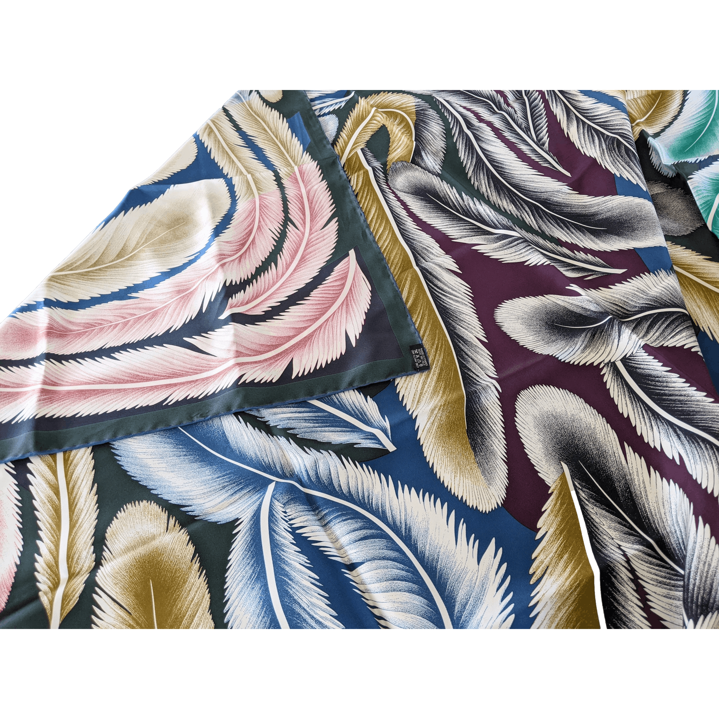 HERMES A la Plume Florence Manlik Silk Twill Shawl 140