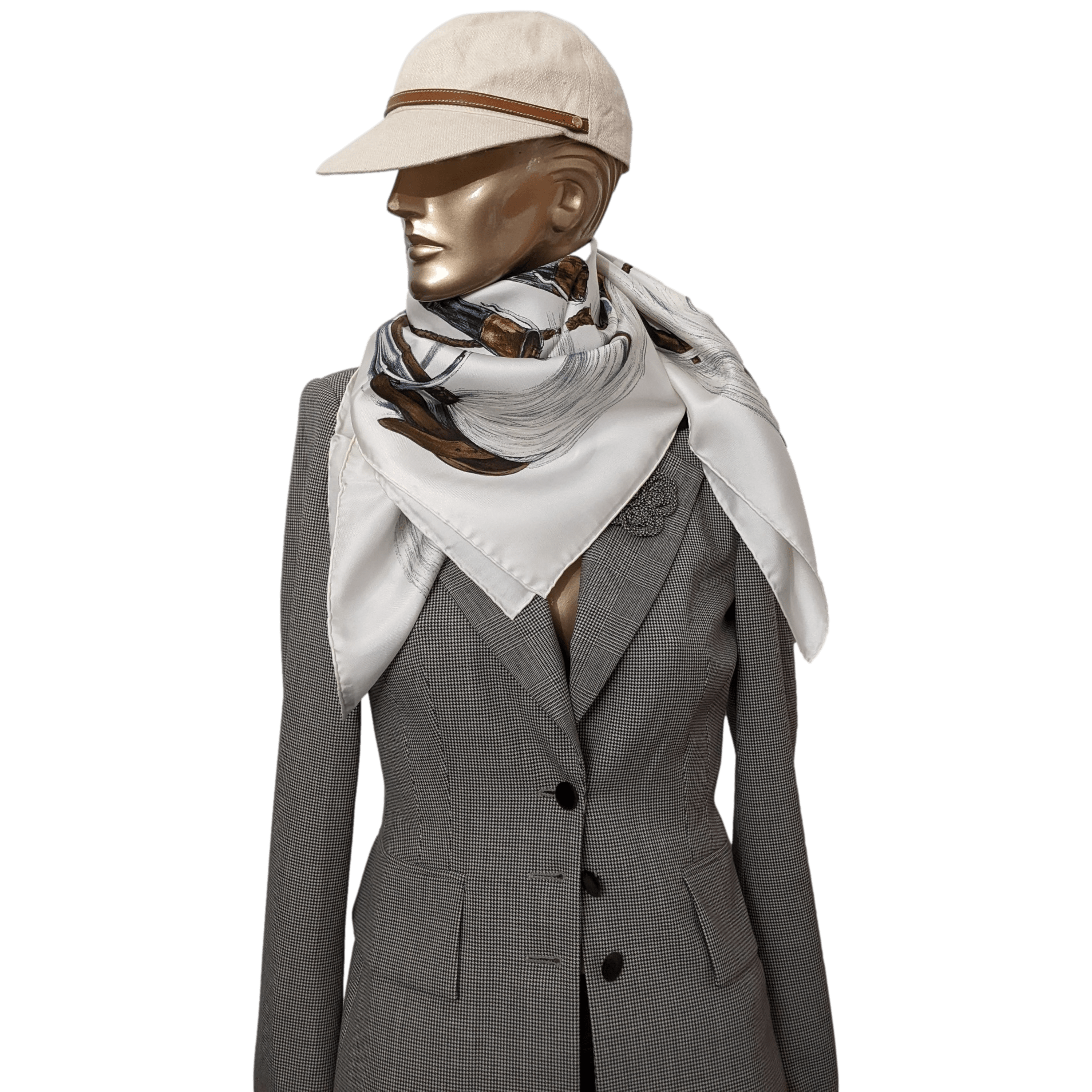 HERMES A PROPOS DES BOTTES by Xavier de Poret with Blanc Matte Overlay Twill 90 x 90 cm