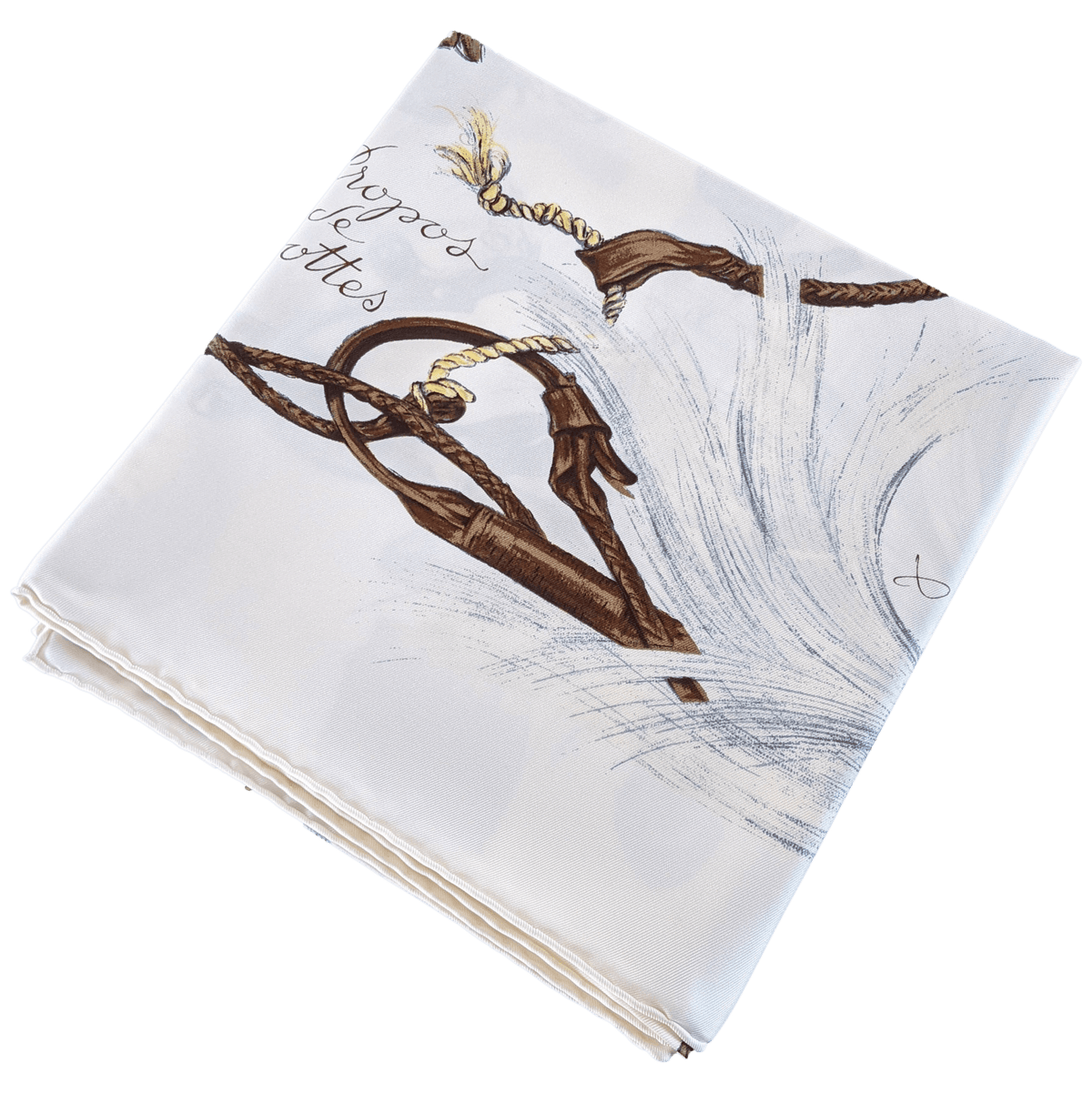 HERMES A PROPOS DES BOTTES by Xavier de Poret with Blanc Matte Overlay Twill 90 x 90 cm
