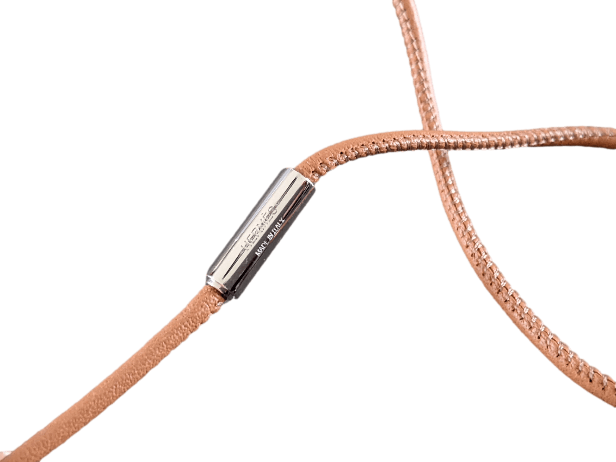 HERMES MINERAL AGATE Stone in Resine Pendant with Leather Cord