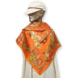 HERMES Alphabet Russe Twill Scarf 90