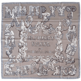 HERMES Etoupe Alphabet Russe by E. Miroshnichenko Twill 90 x 90 cm