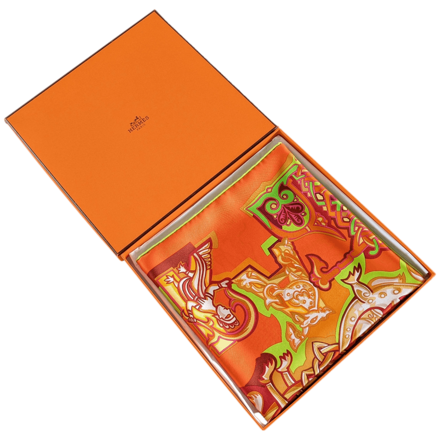 HERMES Alphabet Russe Twill Scarf 90