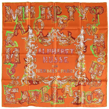 HERMES Alphabet Russe Twill Scarf 90