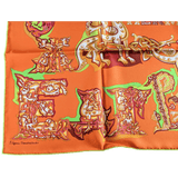 HERMES Alphabet Russe Twill Scarf 90