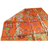 HERMES Alphabet Russe Twill Scarf 90