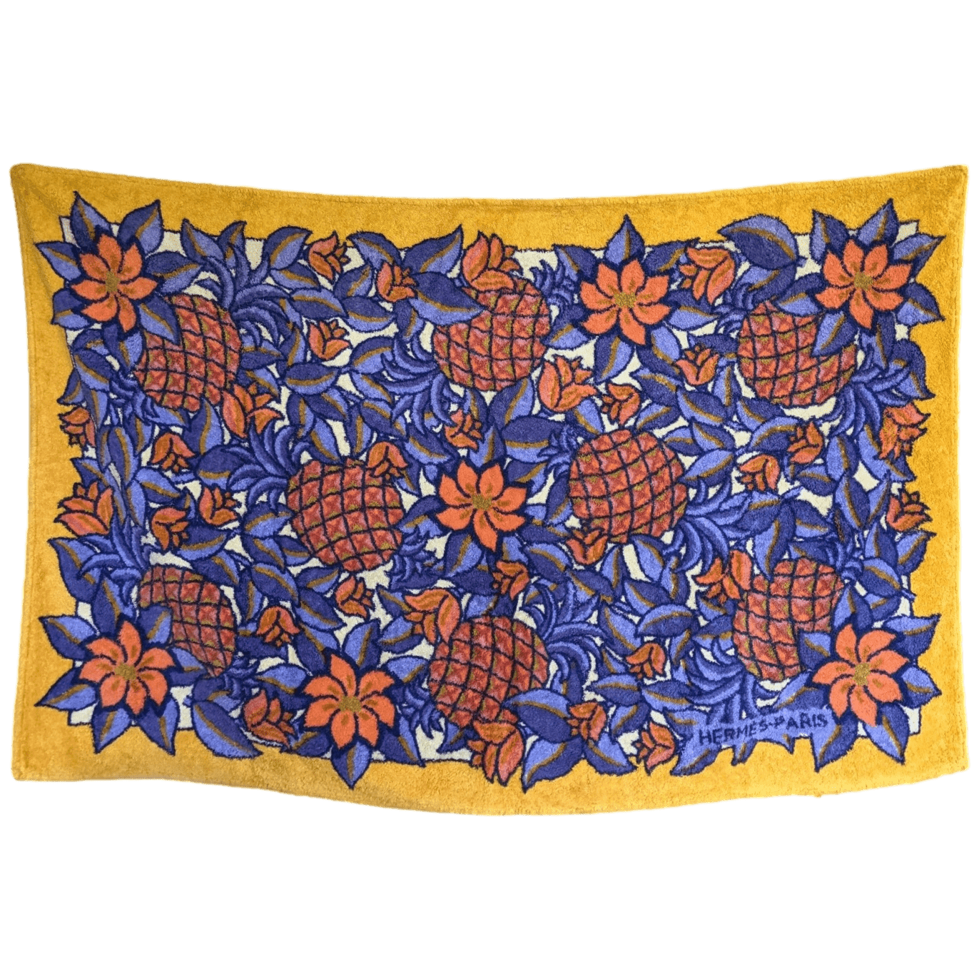HERMES  Plage Ananas Terry Cotton Beach Towel 90 x 150 cm