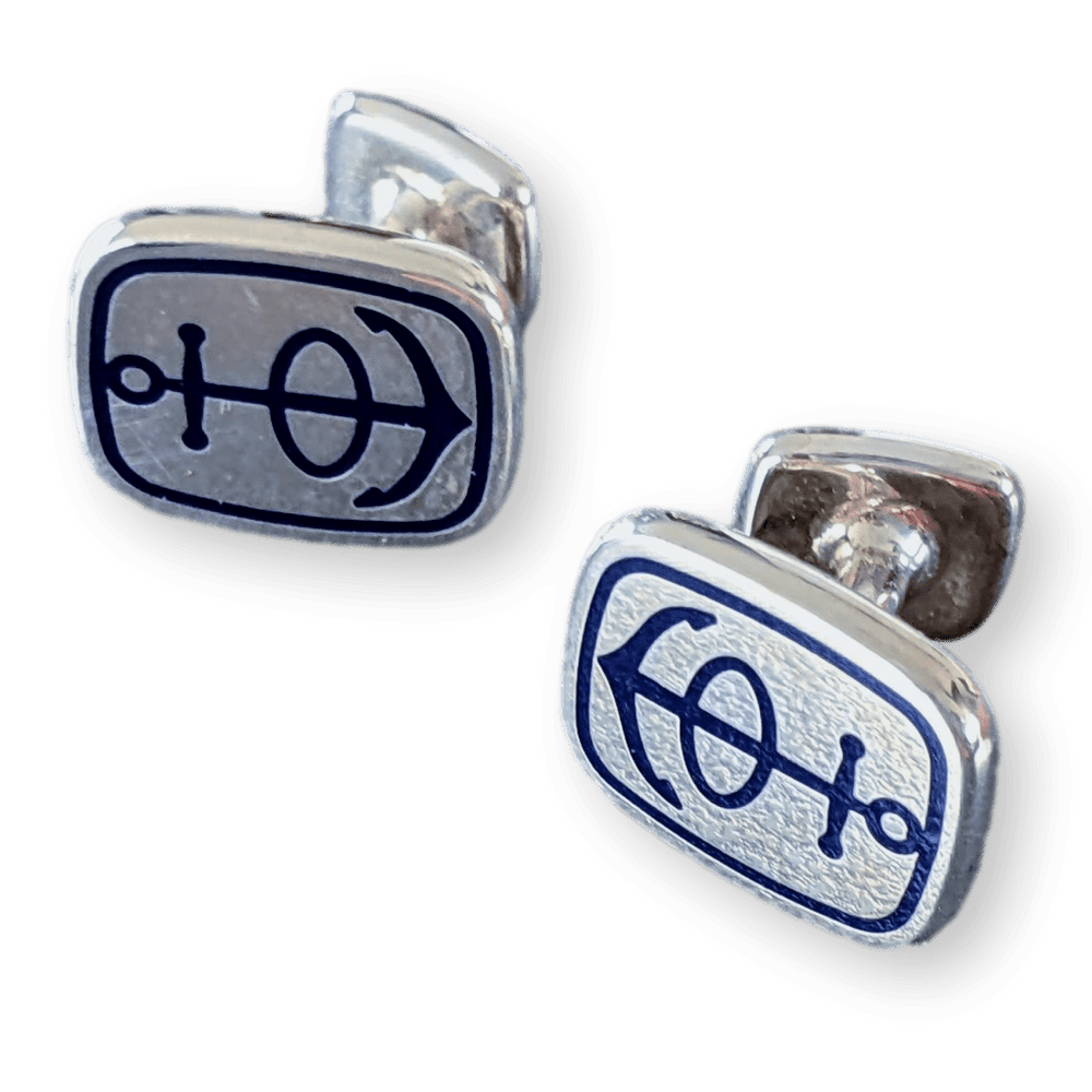 HERMES ANCRE Sterling Silver 925 Cufflinks, Box! | poupishop