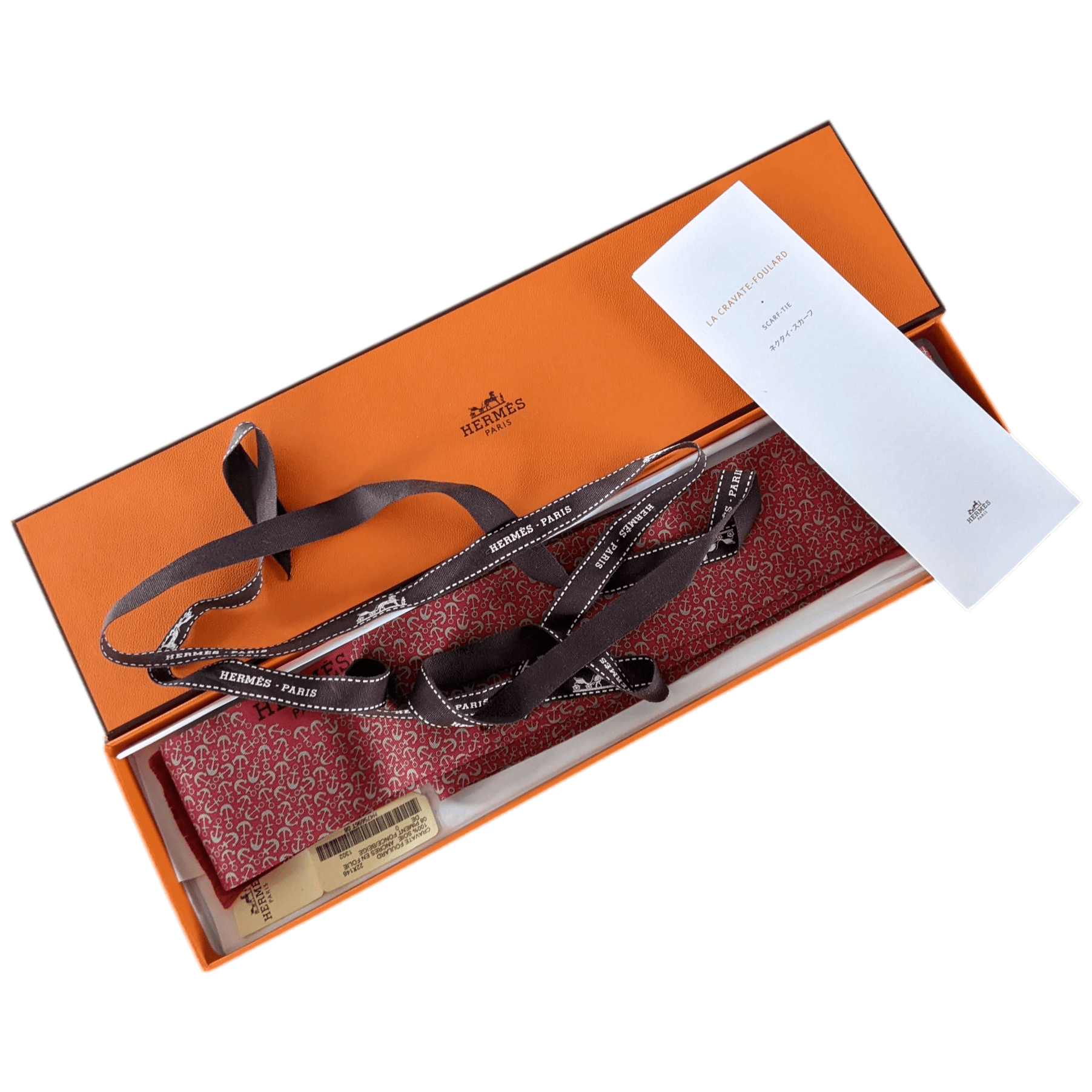 HERMES Ancres en Folie LA CRAVATE FOULARD Tie Scarf 140 cm Length