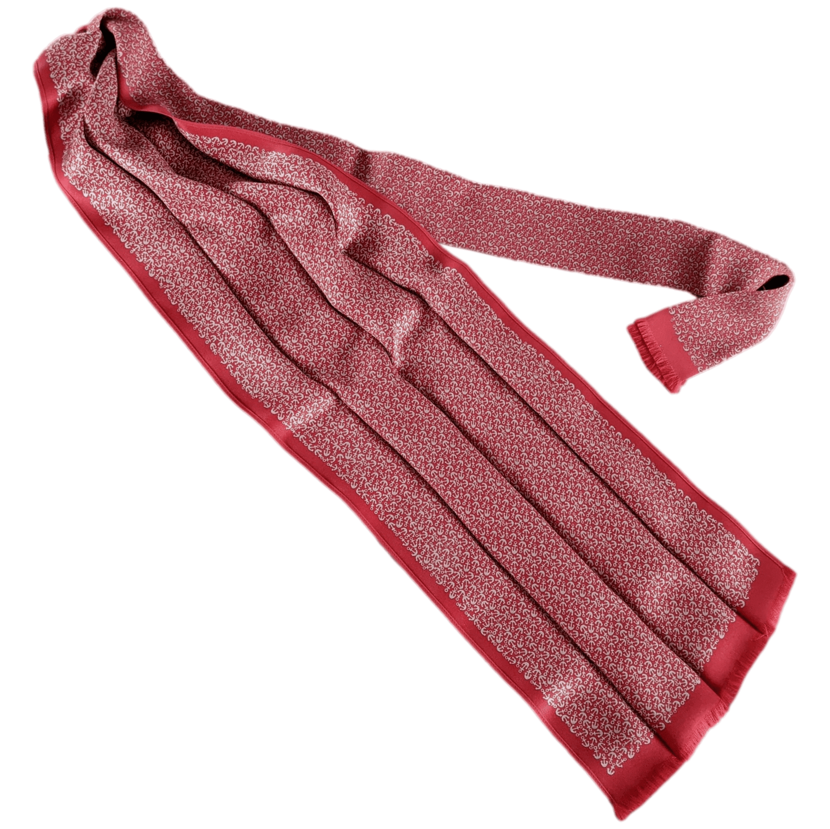 HERMES Ancres en Folie LA CRAVATE FOULARD Tie Scarf 140 cm Length