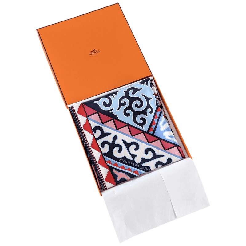 HERMES 2017 Blanc/Violet APPALOOSA DES STEPPES by Alice Shirley Silk Scarf 90 x 90 cm, Box!