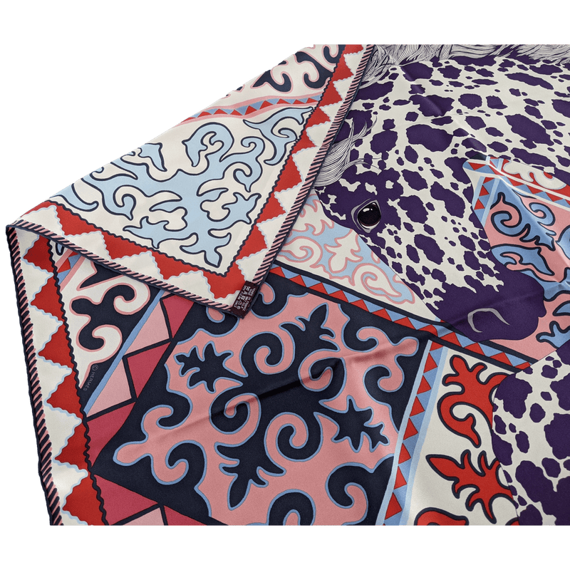 HERMES 2017 Blanc/Violet APPALOOSA DES STEPPES by Alice Shirley Silk Scarf 90 x 90 cm, Box!