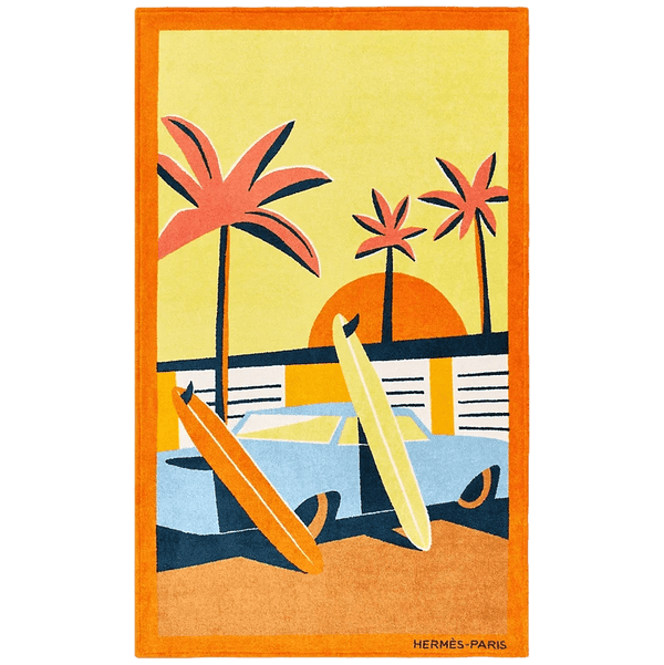 HERMES Tapis de Plage Après la Vague Terry Cotton Beach Towel 90 x 150 cm