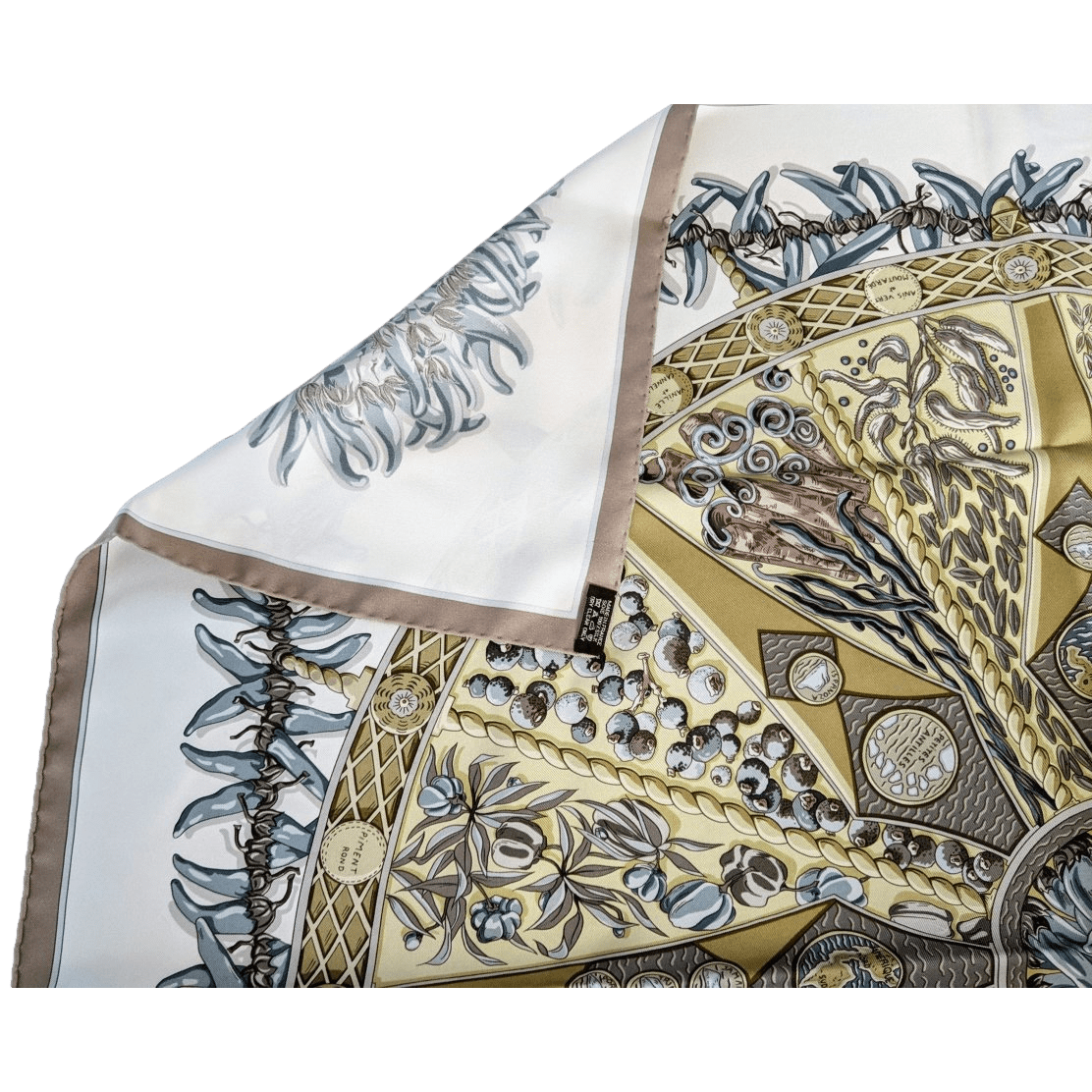 HERMES 2001 Au Pays des Epices by Annie Faivre Twill 90 x 90 cm,