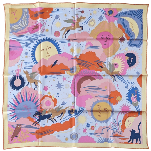 HERMES [CXXX] Au Royaume d'Helios Vintage Silk Carre 70 x 70 cm