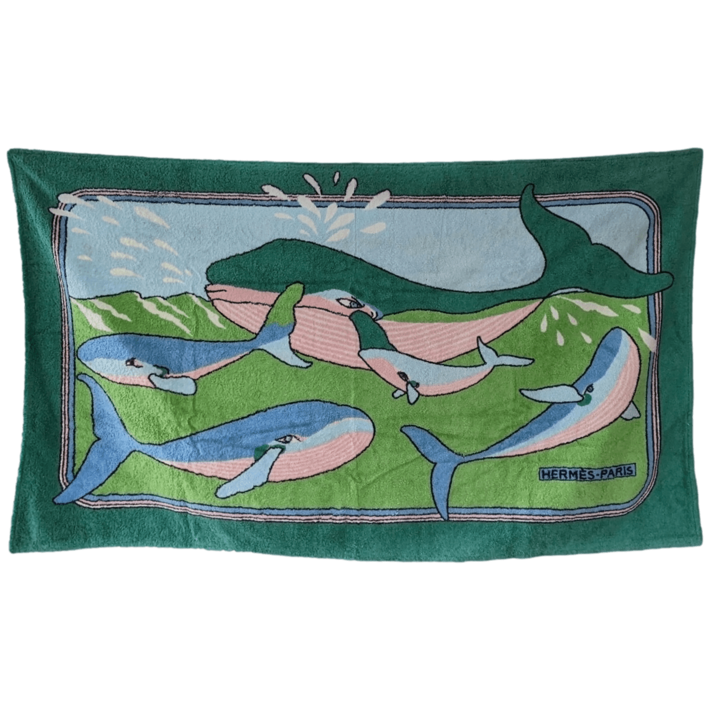 HERMES Baleines Terry Beach Towel 90 x 150 cm