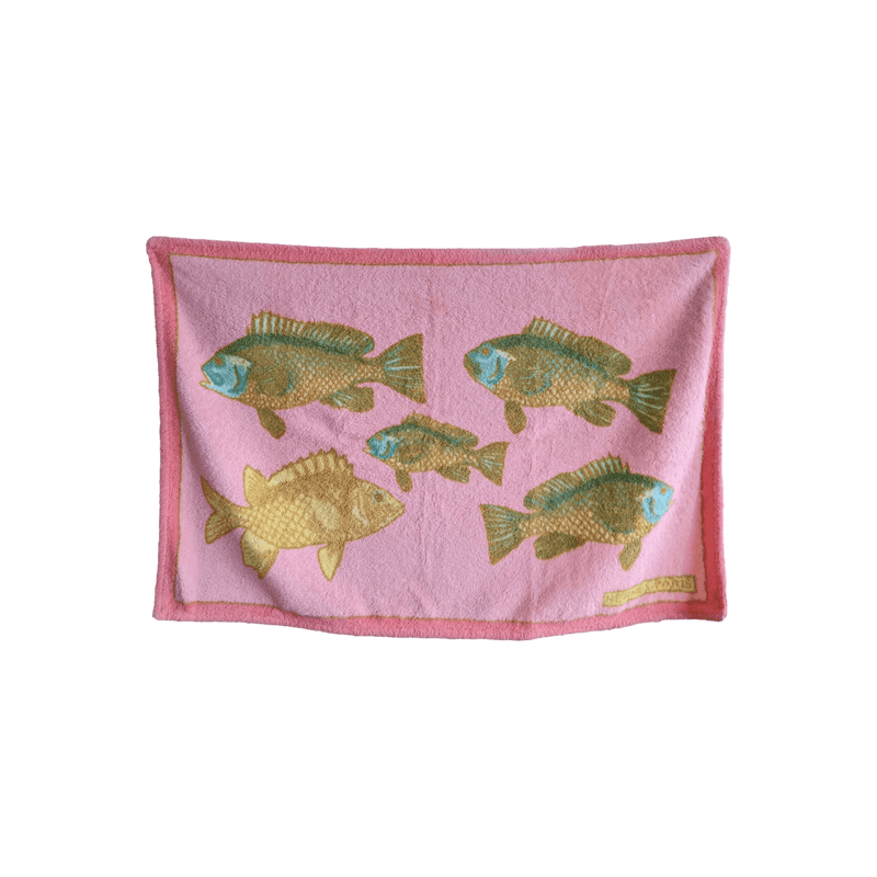 HERMES Rose Bali Terry Bath Mat Towel PM