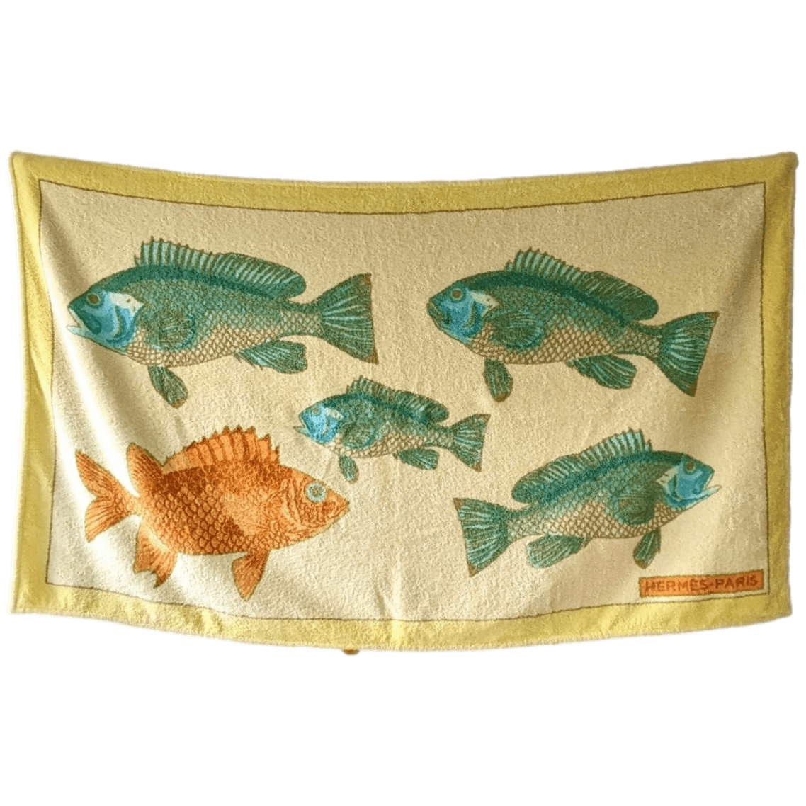 HERMES Bali Yellow Tapis de Plage Terry Beach Towel GM 90 x 150 cm
