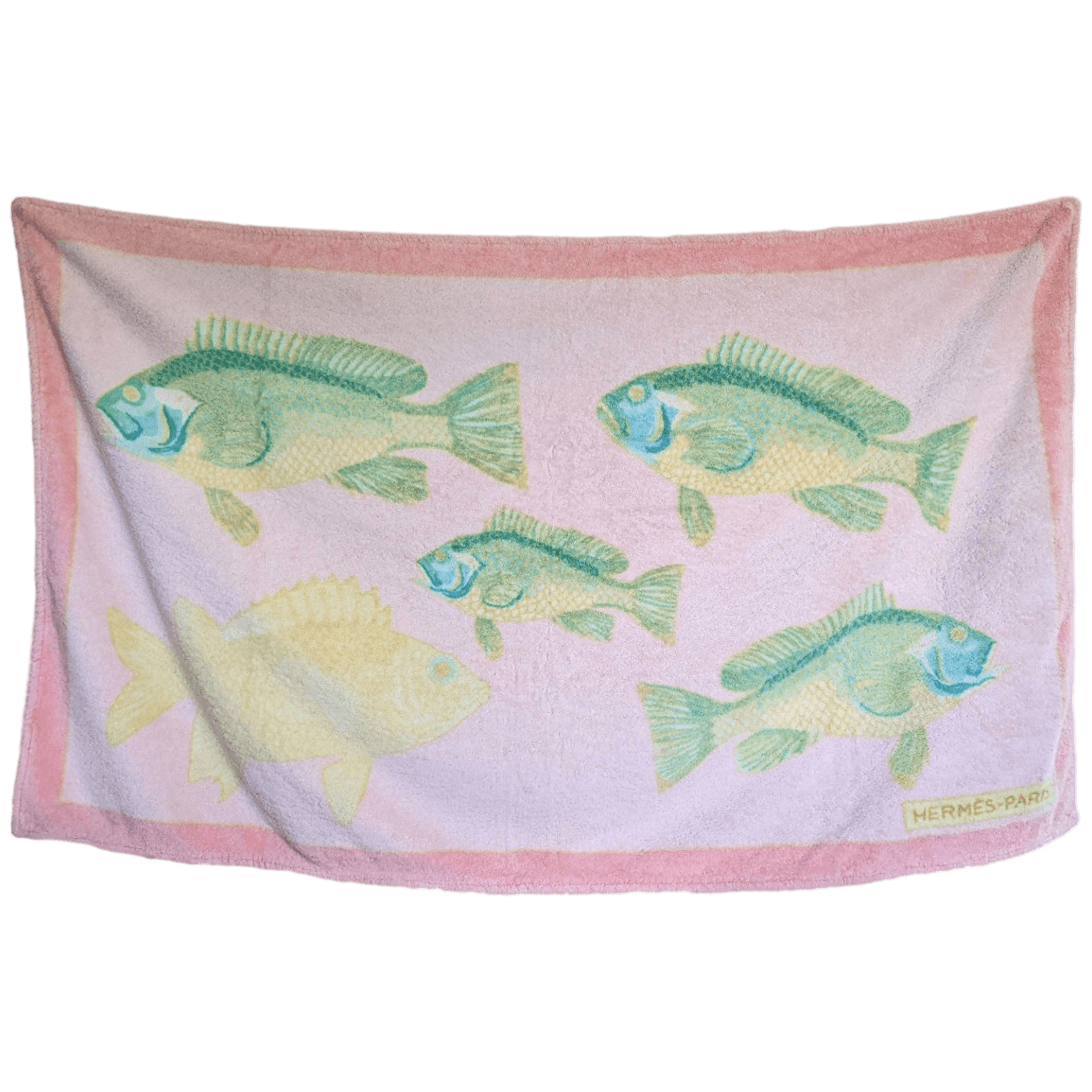 HERMES  Plage Pink Bali Terry Cotton Beach Towel 90 x 150 cm
