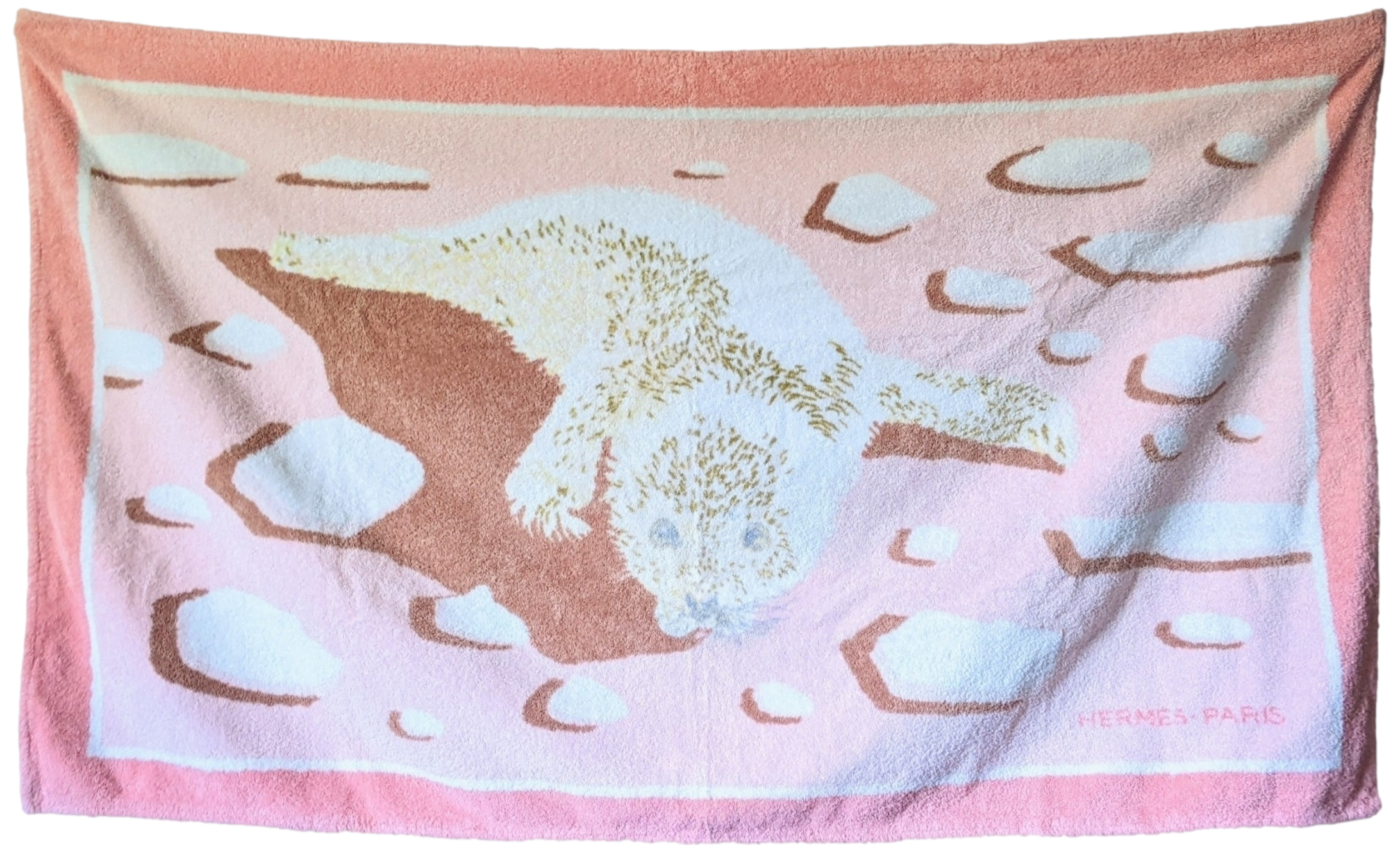 HERMES BB PHOQUE Terry Beach Towel 90 x 150 cm