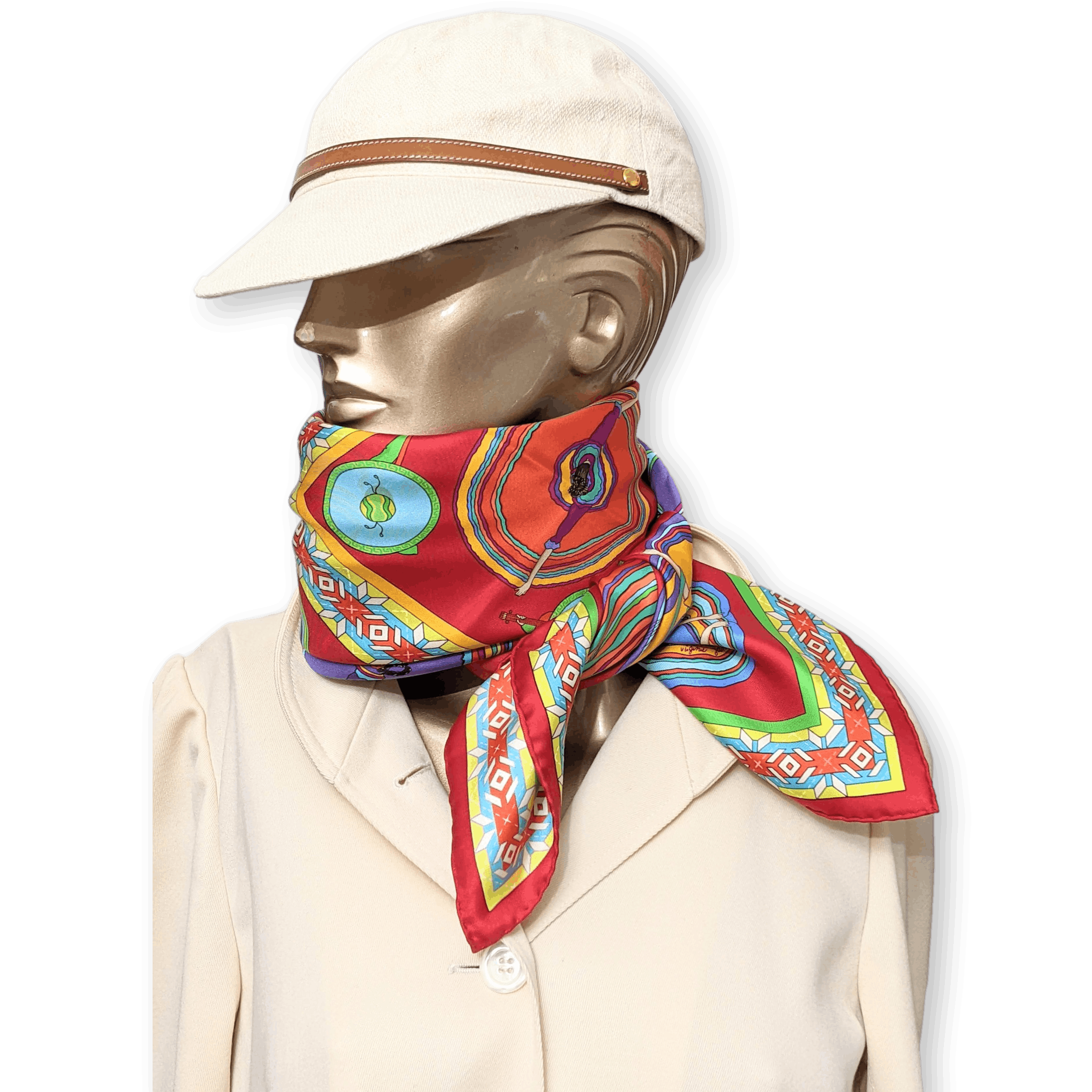 HERMES Belles du Mexique Twill Scarf 90