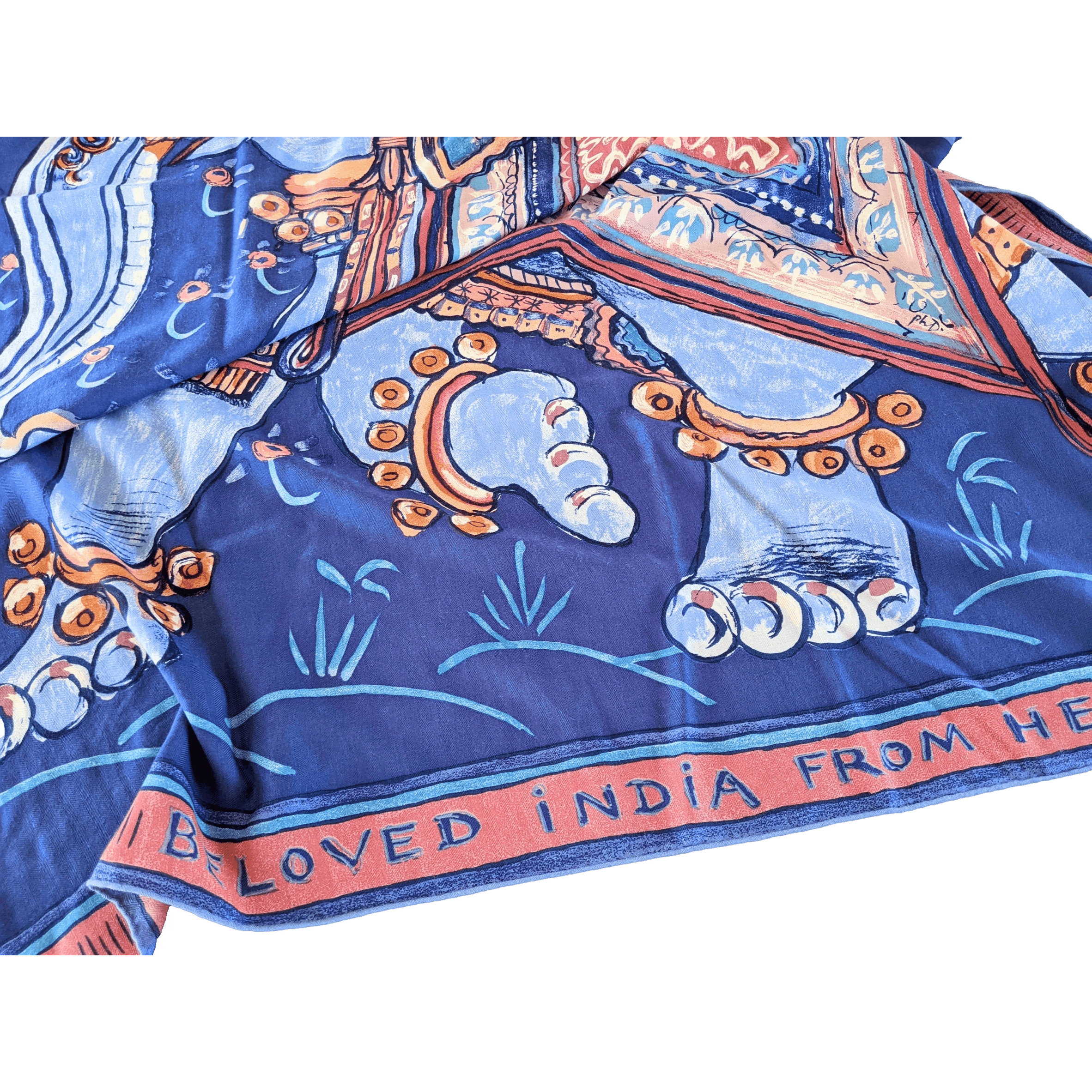 HERMES 2009 Beloved India by Philippe Dumas Cashmere Shawl Box! 140 x 140 CM