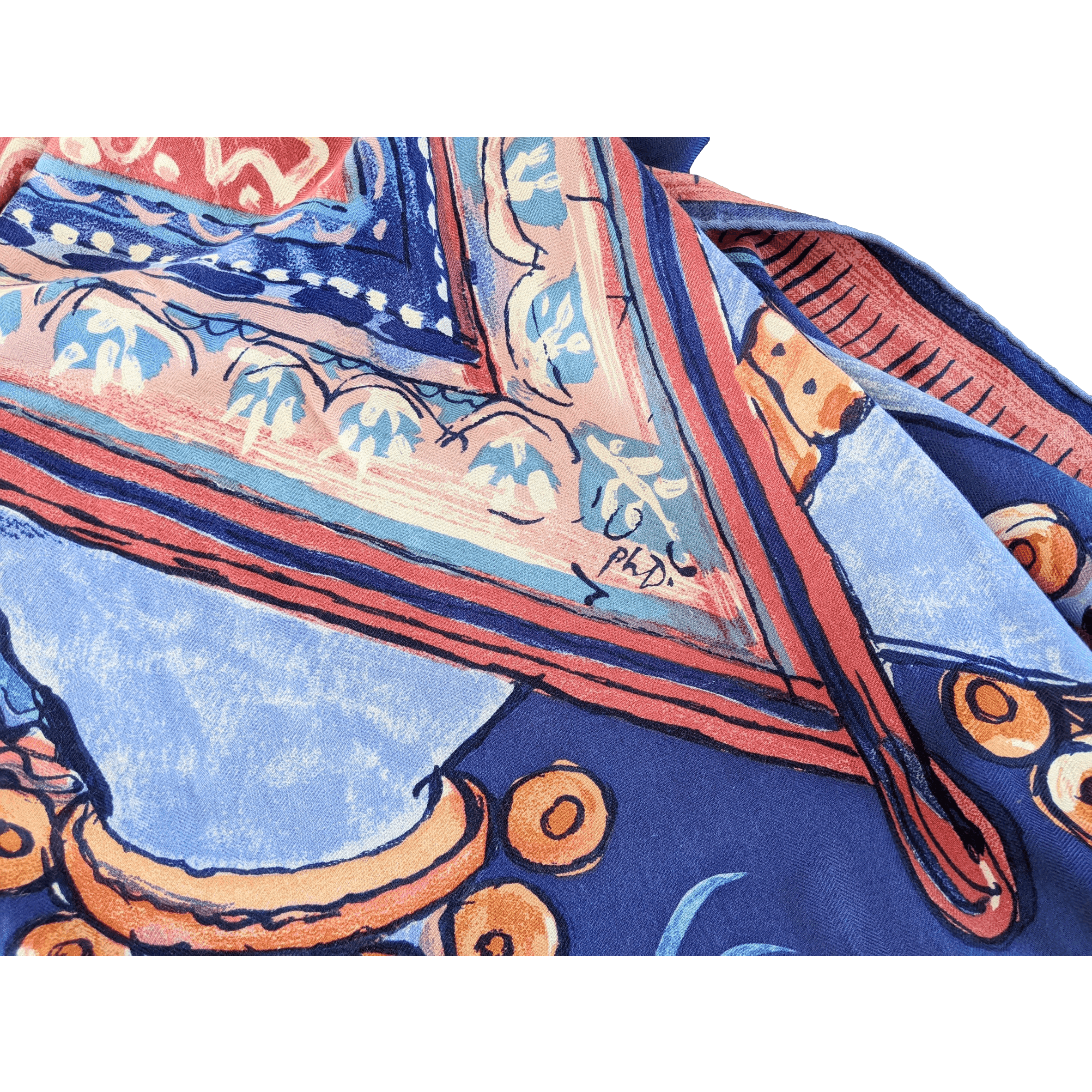 HERMES 2009 Beloved India by Philippe Dumas Cashmere Shawl Box! 140 x 140 CM